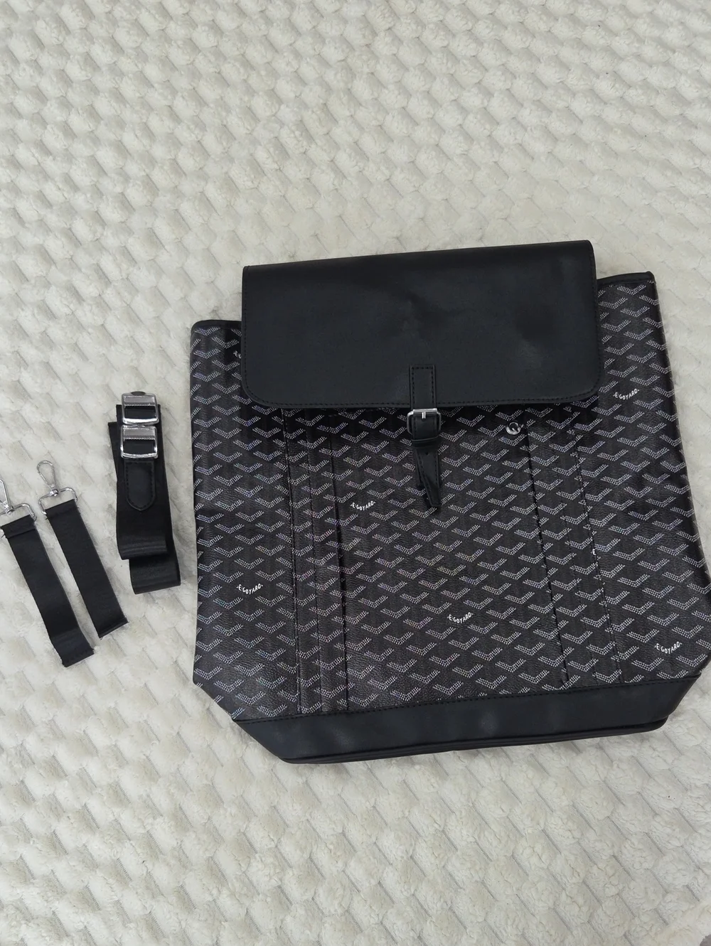Goyard Black/Brown Patterned Canvas Backpack